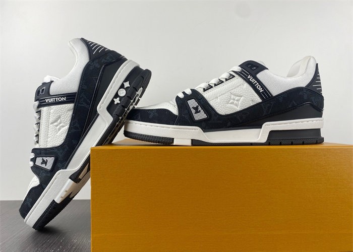 L***V Monogram Black Denim Sneaker