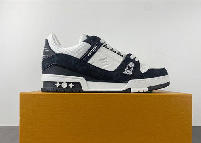 L***V Monogram Black Denim Sneaker