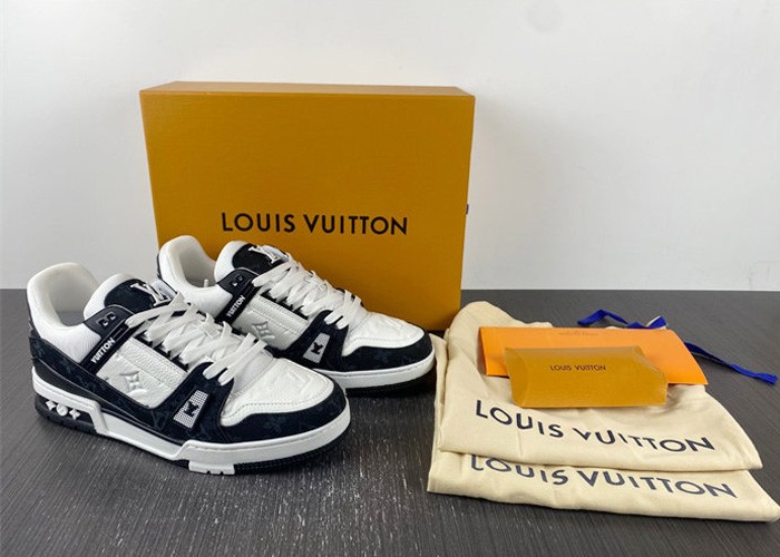 L***V Monogram Black Denim Sneaker