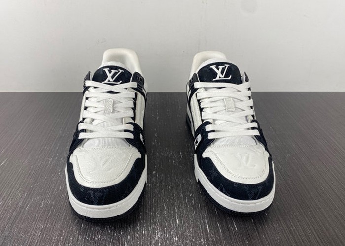 L***V Monogram Black Denim Sneaker
